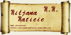 Miljana Matičić vizit kartica